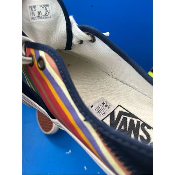 Vans Women's Authentic Sf Retro Stripes Dress Blues Canvas shoes Size 6 NIB - Picture 6 of 6